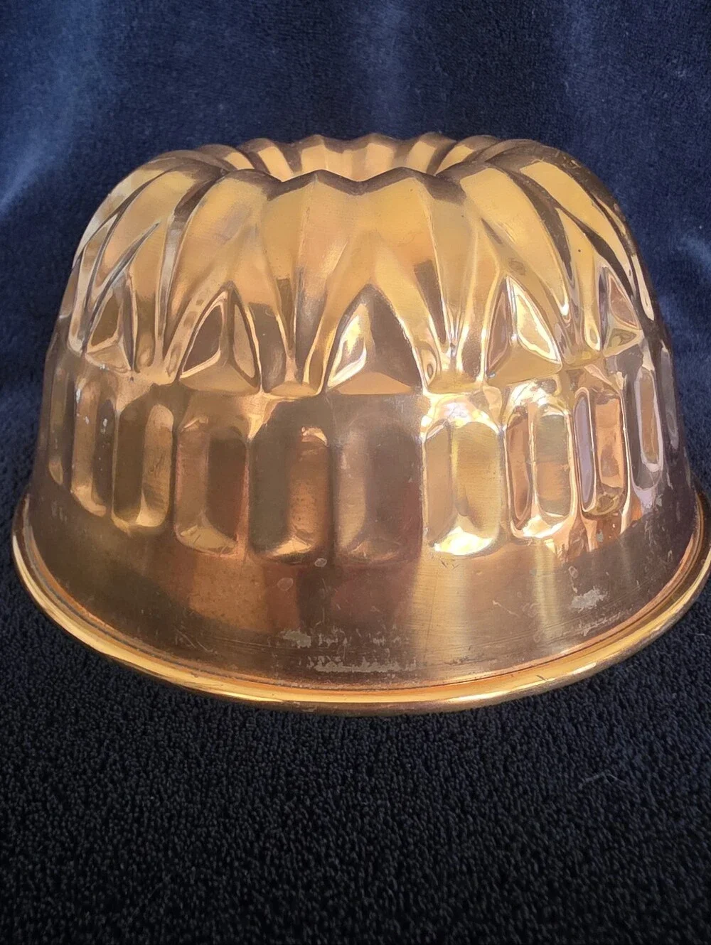 Vintage Copper Tone Bundt Jello Mold Made in Korea Wall Decor 8”